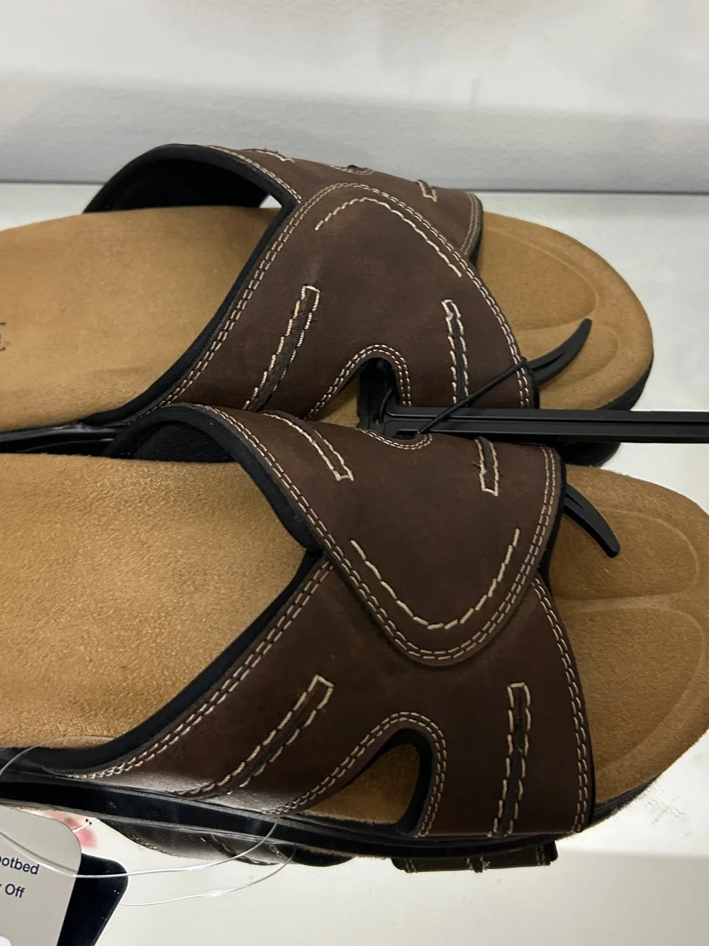 George Men’s Brown Comfort Slide Sandals Size 7 NWT Cushioned Casual Slides